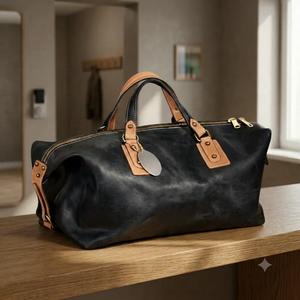 Sac à bandoulière pour ordinateur portable en cuir véritable de qualité supérieure, classique, pour un usage quotidien, imperméable, antivol, léger, pour pique-nique, camping, voyages - Product Image 2