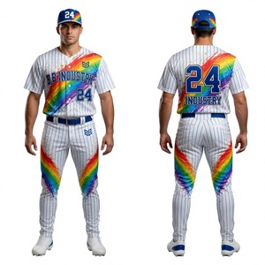 2026 Latest Maroon & Gold Pinstripe <b>Baseball</b> Uniform Full Kit Jersey Pants & Cap of Premium Quality - Product Image 5