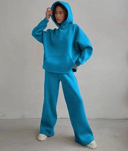 Ensemble de survêtement d'hiver pour femme : Sweat à capuche oversize et pantalon de jogging large, style vintage, séchage rapide, polaire personnalisé, vente en gros OEM - Product Image 5