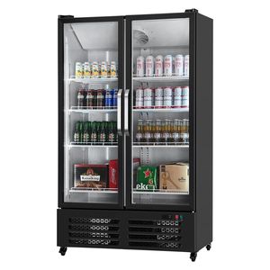 <b>Commercial</b> 26.69 CU.FT Double Glass Door <b>Display</b> Beverage Refrigerator <b>Cooler</b> Wine Merchandiser - Product Image 1