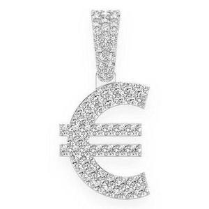 Pendentif personnalisé en or massif 10 carats avec symbole de l'euro et diamant naturel véritable, collier hip-hop personnalisable pour homme et femme, idée cadeau pour lui. - Product Image 3