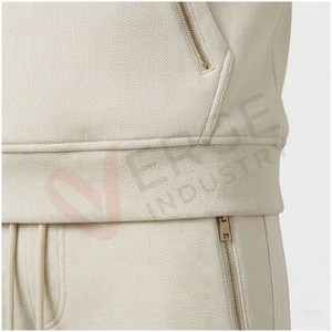 Ensemble de sweat-shirt à capuche pour homme, couleur unie, respirant, coupe décontractée, manches longues, avec poches zippées, pour l'automne - Product Image 5