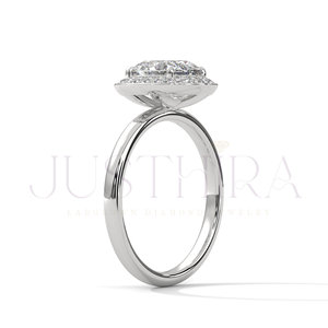 Bague solitaire ovale sertie de diamants, la plus vendue en 2026, pour le quotidien, le bureau et les mariages – Cadeau élégant pour elle - Product Image 4