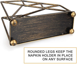 Servilletero dorado en hierro fundido decorativo con acabado de diamante, perfecto para cócteles vintage, exhibición de baño elegante - Product Image 4