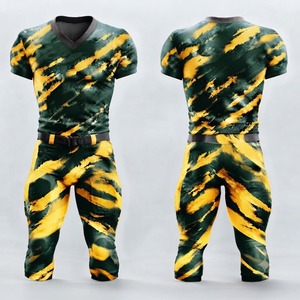 เสื้อฟุตบอลอเมริกันสีเขียวเหลืองแบบกำหนดเอง ชุดกีฬาทีม ระบายอากาศได้ดี - Product Image 1