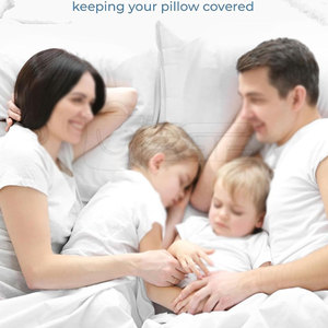 Protector de Almohada Rectangular Liso de Fábrica al por Mayor, Reutilizable, Duradero, Impermeable, con Cierre de Cremallera Seguro, para Hogar y Hotel - Product Image 4