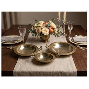 Cuencos de Servir Modernos de Aluminio Dorado de Alta Calidad con Asa para Decoración de Mesa en el Hogar, Bodas y Fiestas - Product Image 2