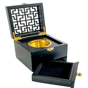 Modern Durable Bamboo Eco-Friendly Indian Incense <b>Burner</b> Stand with <b>Candle</b> Holder Aromatherapy Oil Warmer Bowl with Sandalwood - Product Image 5