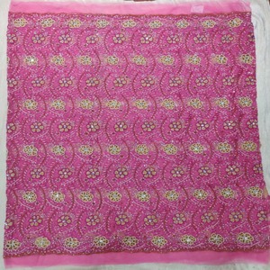 The Timeless Tradition Luxurious Nigerian 5 Yard <b>Net</b> Lace <b>Fabric</b> With Stone Beaded Work & Embroidery Work For Weddingwear <b>Fabric</b> - Product Image 1