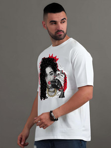 T-shirt pour homme surdimensionné avec impression personnalisée, style streetwear, col rond, manches courtes, jersey en coton respirant, t-shirt graphique - Product Image 2