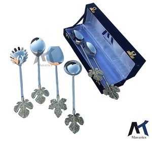Juego de Cucharas para Servir con Acabado Espejo, Mango Largo, Plateadas, Diseño Clásico, Cucharas Metálicas para Uso en la Cocina - Product Image 2