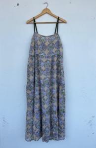 Vestido Maxi de Algodón con Estampado Floral Beige para Mujer, Sin Mangas, Ropa de Verano, Traje de Playa para Vacaciones, Vestido para Damas, Venta al por Mayor y Fabricante - Product Image 3