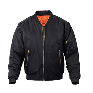 Bomber Jacket Padded Zip Outerwear Warm Lined Windbreaker Ribbed Trim Custom Clothing Wholesale Winter Apparel Casual <b>Coats</b> - Product Image 6