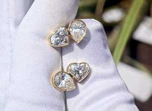 Pendientes de Diamantes Cultivados en Laboratorio de 1.00CT con Corte Corazón y Pera, Tipo Toi Moi, con Oro Sólido de 14K, para Regalo de Aniversario o Fiesta para Mujer - Product Image 6