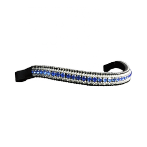 แถบคิ้วหนังอินเดียสำหรับม้าที่มีคริสตัลโซ่ร้อน - Product Image 1