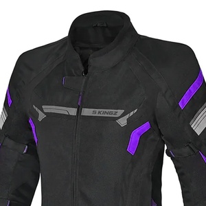 Blouson de moto pour femme à manches longues 5 Sports, noir, coupe-vent et imperméable, 100 % polyester, pour la course, avec blocs de couleur - Product Image 3