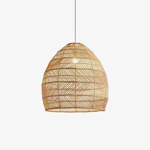 Lámpara colgante ecológica de bambú tejida a mano, luz de techo de ratán para el hogar - Product Image 3
