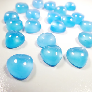 Calcedoine bleue naturelle certifiée 5 mm, forme trilobée, cabochon, vente en gros, pierre précieuse en vrac, taille personnalisée disponible au prix d'usine - Product Image 1