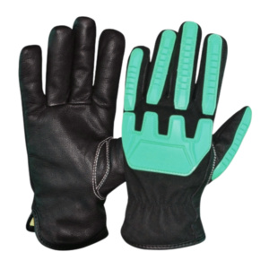 Gants de travail mécaniciens de qualité supérieure, résistants, en cuir de chèvre, protection industrielle des mains, résistance aux chocs - Product Image 3