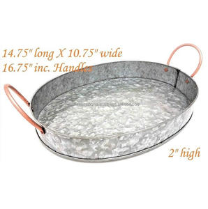 Bandeja redonda de Metal galvanizado para servir en casa, oficina, fiesta, boda, Spa - Product Image 2