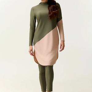 Servicio OEM, Traje de Baño Islámico de Dos Piezas para Mujeres Musulmanas, a la Moda, de Alta Calidad, Completamente Cubierto, Color Personalizable, Corte Alto con Cremalleras - Product Image 6