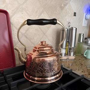 Vintage Style Copper <b>Kettle</b> Matte Finish Handmade Water Boiler with Handle for <b>Tea</b> Coffee Brewing Kitchen Décor Gift Item - Product Image 2