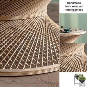 Latest Rattan and <b>Bamboo</b> Farmhouse Coffee <b>Table</b> Round Shape Living Room Furniture Home Furniture Durable - Product Image 4