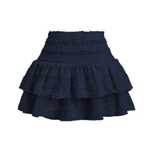 Jupe mini trapèze réversible en spandex, taille haute élastique, blanche, décontractée, anti-plis, pour femme, collection hiver 2026, best-seller - Product Image 1