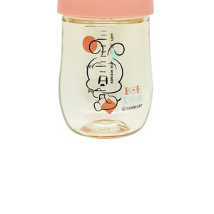 Biberón Bobdog Bebe-Chuchu Rosa Coral 180ml Anti Cólicos Sin BPA Cuello Ancho Fácil Agarre Tapa Fácil de Abrir Transparente 0 Meses - Product Image 4