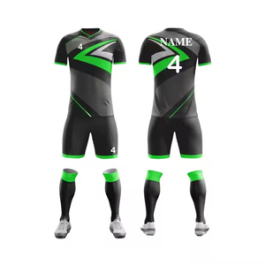 Maillot de football respirant à motif 3D imprimé par sublimation personnalisé avec numéro et logo frontal pour ensembles d'uniformes de football pour hommes adultes - Product Image 4