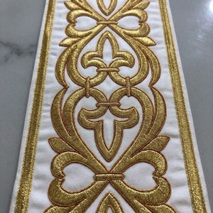 Bordure en dentelle brodée écologique en tissu jacquard, ruban tissé appliqué, pompon blanc pour la décoration textile de maison - Product Image 5