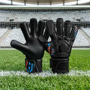 Guantes de Portero Unisex de PU con Dedos Completos, Negros, Transpirables, Antideslizantes, con Correa Ajustable para la Muñeca, Deportivos - Product Image 4