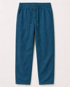 Pantalon décontracté pour homme personnalisé, 60 % lin 40 % coton, léger, avec cordon de serrage, taille élastique, coupe droite, vente en gros OEM - Product Image 5