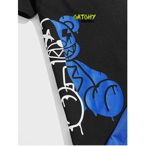 Conjunto de Camiseta y Pantalones Cortos de Punto para Hombre, Estampado Personalizado, Estilo Casual, para Verano - Product Image 4