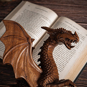 Wooden Dragon Figurine with Detailed Craftsmanship Wholesale Home Decor Wooden Dragon Statue Custom Dragon Sculpture Wooden Gift - Product Image 5