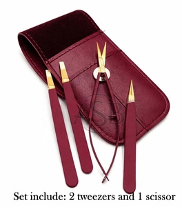 Pince à épiler pour sourcils Mehron Gold avec logo personnalisé, qualité professionnelle, acier inoxydable, pointe inclinée et pointue, ciseaux à ressort pour sourcils - Product Image 4