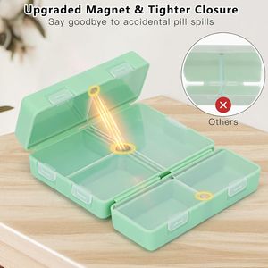 Organizzatore Portatile per Pillole con 7 Scomparti, Design Pieghevole, Pratico per Viaggi, Custodia Tascabile per Medicinali - Product Image 3