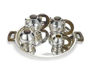 Beverage accessories artisan hospitality collection modern <b>silver</b> coffee <b>set</b> decorative tabletop centrepiece luxury gourmet - Product Image 4