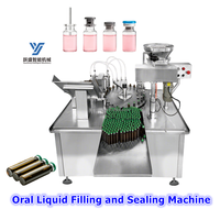 Machine de remplissage, de sertissage et de bouchage automatique électrique à 4 têtes pour flacons en plastique et en verre de 5 à 30 ml, pour sirop et liquides oraux, avec suivi de production