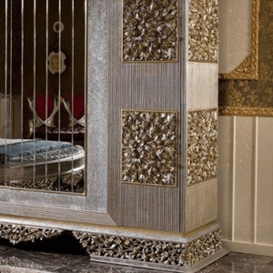 Premium Italian Baroque Wardrobe Mahogany Wood <b>Mirror</b> Sliding Closet Handcrafted Carving Luxury <b>Bedroom</b> Furniture Customized - Product Image 4