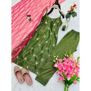 Conjunto de ropa de fiesta para mujer de diseñador con hermoso Top y Dupatta - Product Image 4