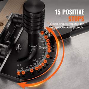 Gabarit d'angle en alliage d'aluminium de précision 3/4'' x 3/8'' pour scies de table, avec 18 grilles et 15 butées d'angle, modèle à poussoir fixe à ressort - Product Image 3