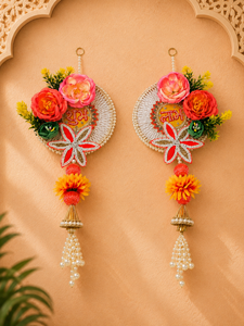 Décoration murale/portable tendance et écologique en forme de lotus Shubh Labh, faite à la main, pour Diwali, Puja, décoration intérieure, cadeau de remerciement pour les invités - Product Image 5