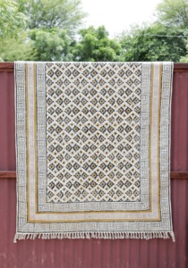 100% coton bordure dorée travail concepteur tapis belle Jaipuri impression motif Dhurries tapis tapis pour la maison salon décor voiture - Product Image 3