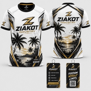 ZIAKOT industry New design Men's Custom Graffiti Pattern White-Aqua 3D Performance <b>T</b>-<b>Shirt</b> - Product Image 2