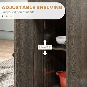 Carrello da Cucina Moderno su Ruote con Tre Armadietti, Ripiano Regolabile, Design Impilabile in Legno di Quercia Ecologico e MDF - Product Image 6