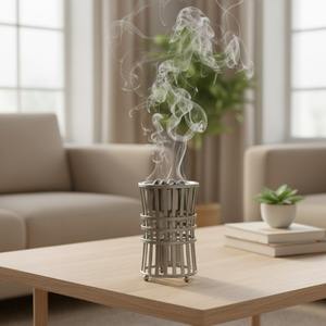 Brûleur à Bakhoor en Métal de Luxe, Design Cage Arabesque, Support Portable pour Encens au Charbon, pour la Décoration Intérieure du Moyen-Orient et du Golfe, Brûleur à Oud - Product Image 2