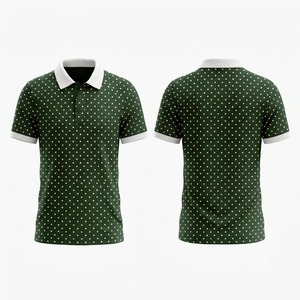 Polo pour homme gris foncé à pois, manches courtes, décontracté, tricoté, coupe classique, imprimé - Product Image 6