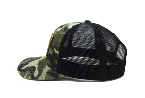 Casquette de camionneur pour adulte, fabriquée au Vietnam, avec patch en cuir réglable, 6 panneaux, camouflage, maille confortable, style vintage, streetwear décontracté - Product Image 4