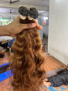 Extensiones de Cabello Indio Pre-Adheridas con Punta Plana 2026, Doble Trama, Cabello Humano Virgen Remy Natural Decolorado - Product Image 5